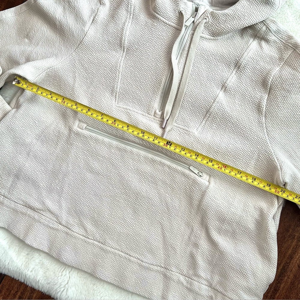 Lululemon Textured Half-Zip Hoodie Bone Size 8 - Picture 15 of 16